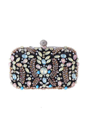 Delikat svart veske med rhinestones